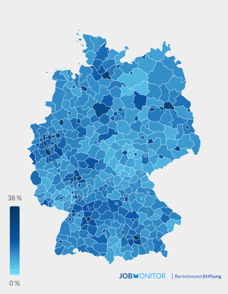 Ein deutliches Gefälle gibt es auch zwischen Stadt und Land.
