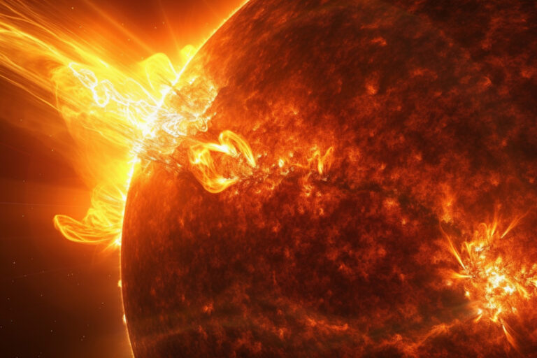 Sonnenfleckenregion Polarlichter