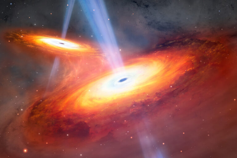 Artist’s Illustration of Most Distant Pair of Merging Quasars