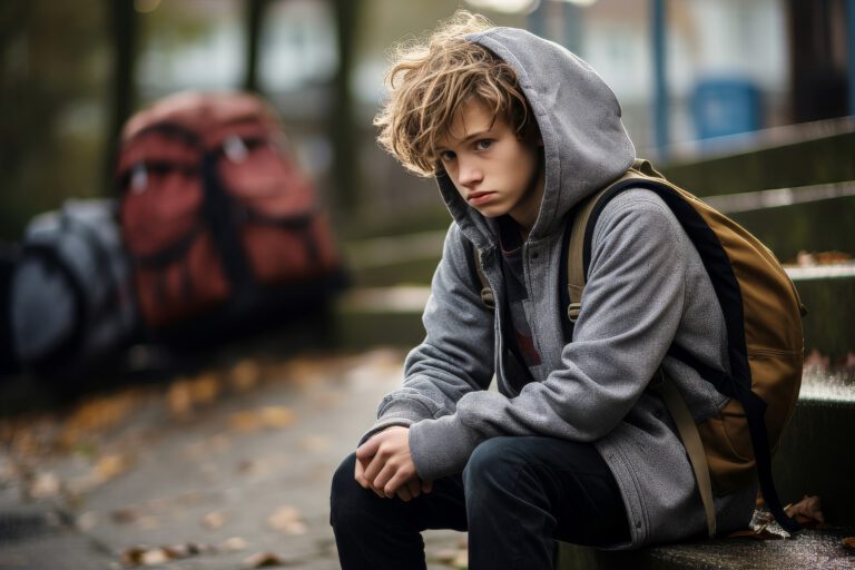 1920-ai-generated-a-young-boy-is-sad-at-school