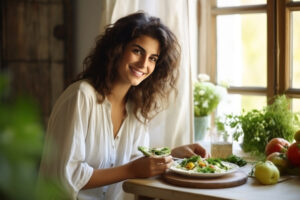 Frauen mediterrane Ernährung