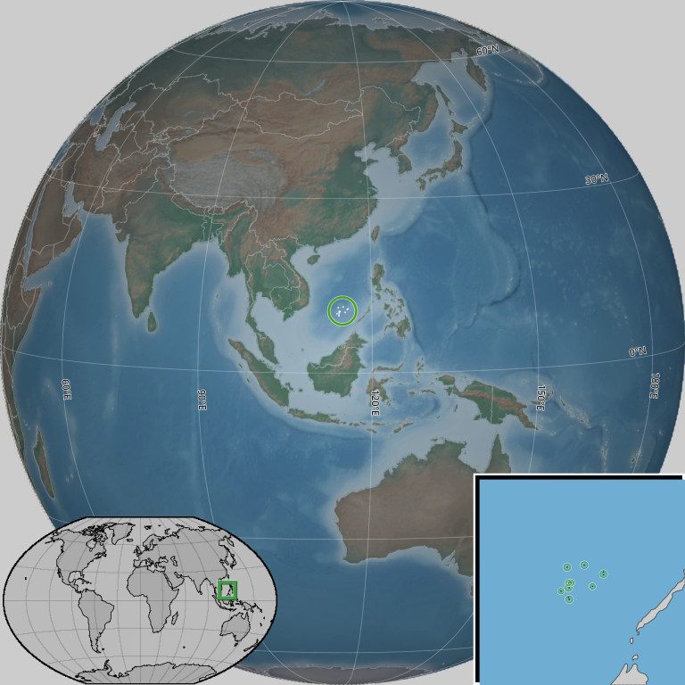 Die Spratly-Inseln im Südchinesischen Meer: In den umliegenden Gewässern wurde die gigantische Darth-Vader-Wanze Bathynomus vaderi entdeckt. © Sanjay Rao via Wikimedia unter CC0 1.0