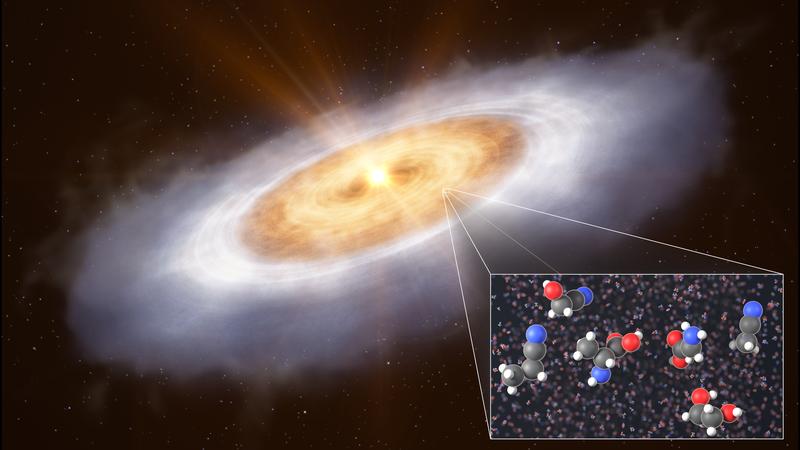 Illustration der planetenbildenden Scheibe um den Stern V883 Orionis
© ESO/L. Calçada/T. Müller (MPIA/HdA)