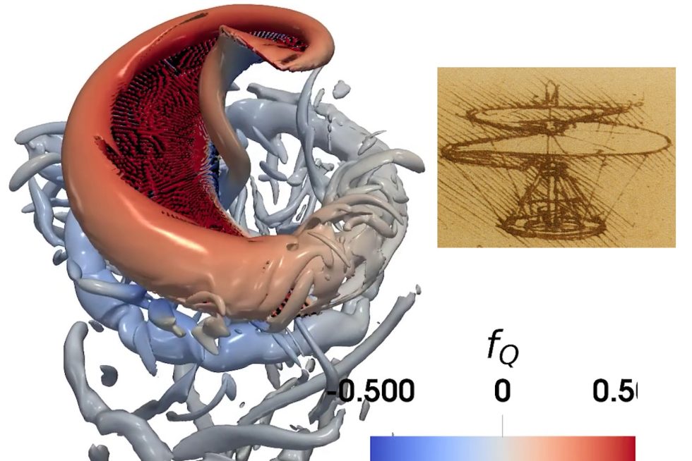 Der da Vinci-Rotor erzeugte deutlich weniger Lärm, um denselben Auftrieb zu erzeugen. © Johns Hopkins University