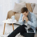 Mann mit Erkältung