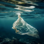 Folie schwimmt im Meer