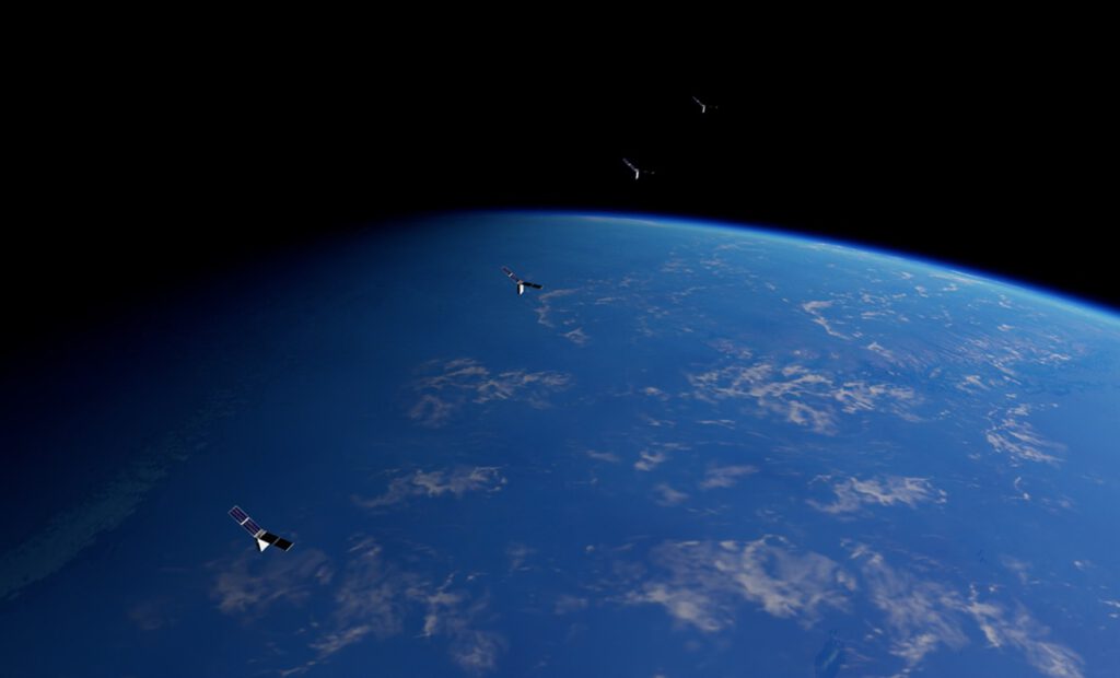 Vier CubeSats im niedrigen Erdorbit (LEO): Bei der Starling-Mission testet die NASA die selbstständige Koordination kleiner Satelliten – in einem zunehmend dicht belegten Orbit.