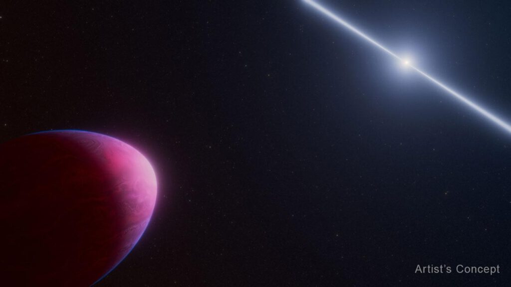 Künstlerische Darstellung des Exoplaneten PSR J2322-2650b