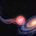 Diese künstlerische Darstellung zeigt den uralten Stern SDSS J0715−7334, der nahe der Großen Magellanschen Wolke entstand und heute zur Milchstraße gehört. © Navid Marvi/Carnegie Science