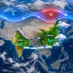 Mehr Grün, Folgen über Tausende Kilometer: Die Begrünung in China und Indien verändert im Klimamodell großräumige Luftströmungen – mit Auswirkungen bis nach West-Eurasien und Nordamerika.
