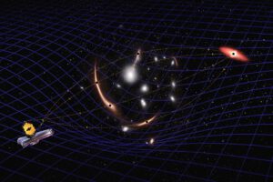 Ein Schwarzes Loch muss nicht hell leuchten, um messbar zu sein: In der fernen Galaxie MRG-M0138 verrieten die Bewegungen umliegender Sterne seine enorme Masse. © Navid Marvi/Carnegie Science