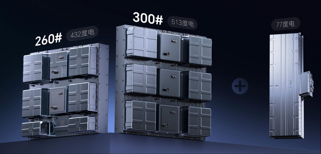 Die neue Doppelbatterie von CATL kombiniert einen austauschbaren Hauptakku mit einer 77-kWh-Reservebatterie. So sollen Elektro-Lkw ihre gespeicherte Energie besser ausnutzen können. © CATL