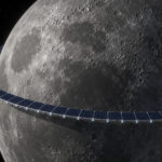 Ein riesiger Ring aus Solarpaneelen um den Mond soll Sonnenenergie sammeln und als Solarstrom vom Mond zur Erde senden. (Visualisierung, KI-generiert) © Smart Up News