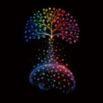 Die künstlerische Darstellung veranschaulicht die in der Studie beschriebene geordnete Vielfalt mikroglialer Reaktionsprogramme bei verschiedenen Hirnerkrankungen.