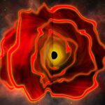 Astronomen haben im frühen Universum einen extrem hellen roten Punkt entdeckt, der wie ein riesiger Stern wirkt. Seine enorme Energie spricht jedoch dafür, dass sich in seinem Inneren ein Schwarzes Loch verbirgt. © Jose-Luis Olivares, MIT