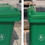 Sonne gegen Müllgeruch: Der Einsatz im rechten Deckel baut Geruchsstoffe aus Lebensmittelabfällen ab. Links steht eine herkömmliche Mülltonne zum Vergleich. © Environmental Science & Technology 2026, DOI: 10.1021/acs.est.6c07573