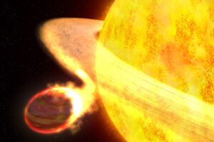 So ähnlich könnte planetares Material in einen Stern geraten: Extreme Hitze und Schwerkraft ziehen Gas und Trümmer aus der Umlaufbahn. In HD 81809B blieben davon womöglich nur chemische Spuren zurück.