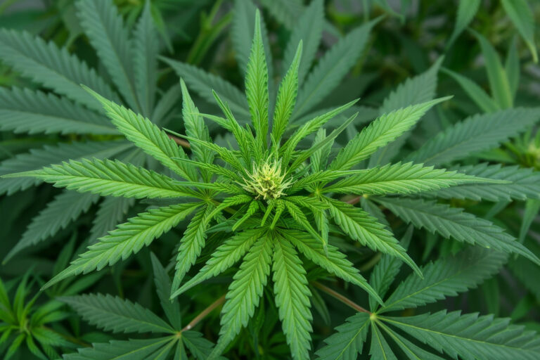 Nahaufnahme einer Cannabis-Pflanze