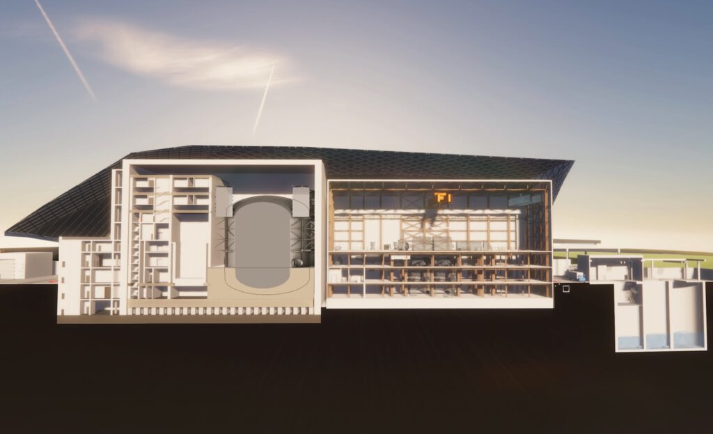 Der Blick ins Innere zeigt, wie kompakt ein kleiner modularer Reaktor aufgebaut sein kann. Die Technik soll später in Schweden Strom liefern. (Visualisierung) © Rolls-Royce
